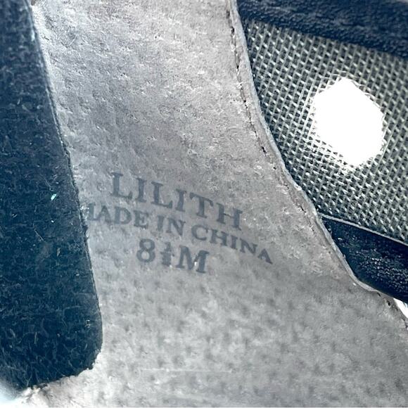 Tahari Lilith Black Stiletto Heels Sz 8.5 Open Toe Leather Laser Cut-Out Accent - Picture 6 of 15